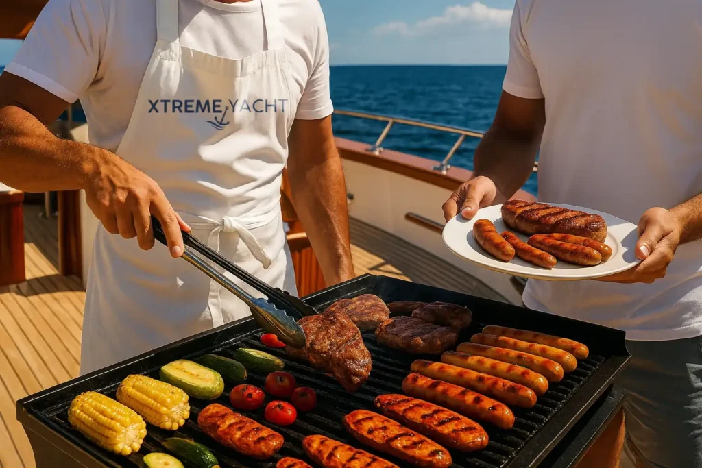 Private yacht BBQ party in Dubai with sea view