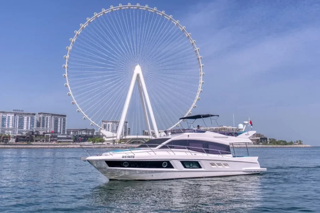 48ft My Serena yacht deck view during Dubai yacht rental trip